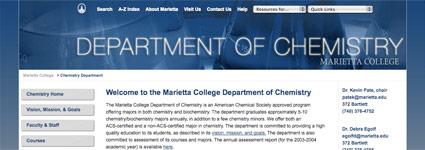 Department of Chemistry at Marietta College Website